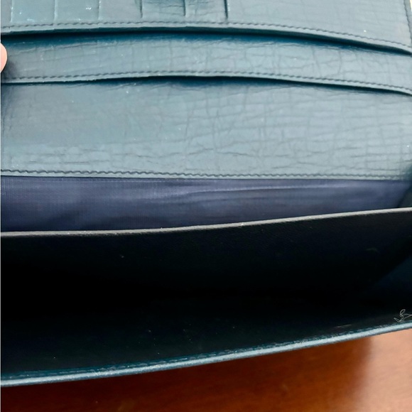 Authentic Gucci GG Guccissima Canvas/Blue Leather Long Wallet/Coin Pocket - Picture 7 of 11